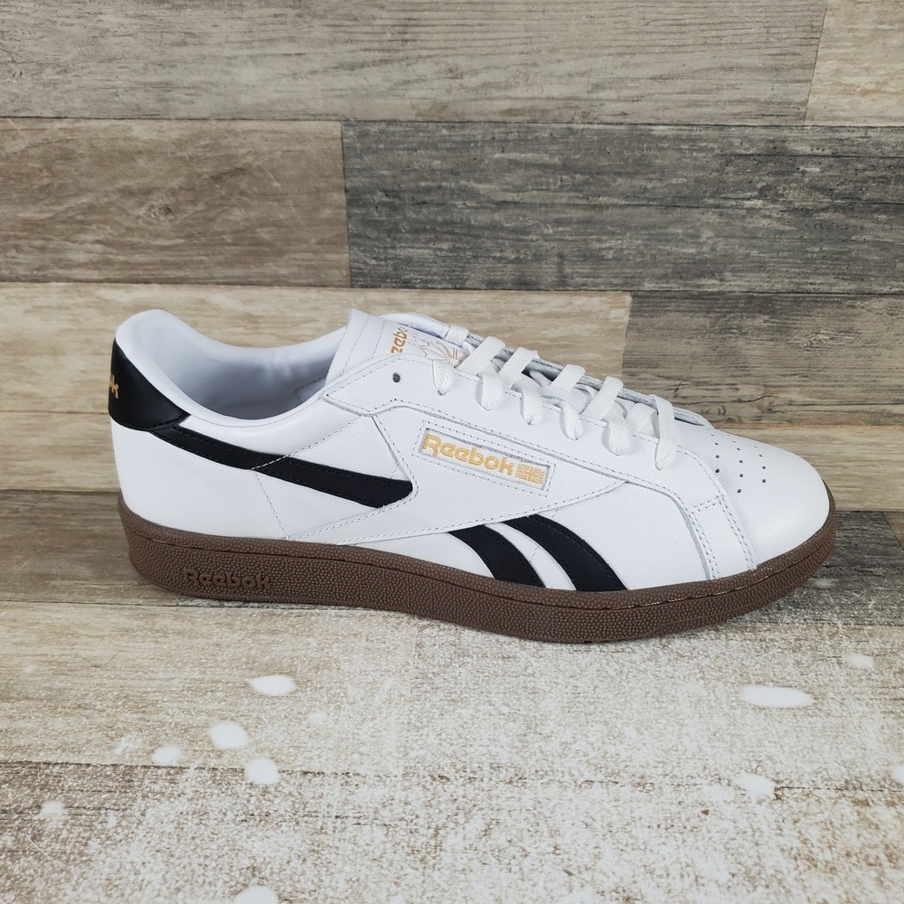 Reebok Club C Grounds UK Mens Shoes Sz 13 White Comfort Leather Lace Up Sneakers